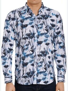 Robert Graham Mahoney Linen Blend Mems Shirt Sz L